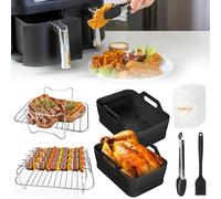 VIRIECH 8 Pezzi Accessori per Friggitrice ad Aria, Stampo per Friggitrice ad Aria per Ninja Air Fryer, Stampo in Silicone per Ninja Foodi AF400EU, AF500EU e la Maggior Parte delle Friggitrici ad Aria