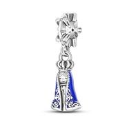 Virigin Maria Madre di Gesù Fede Cristo Cristo Ciondolo in argento Sterling 925 compatibile con braccialetti Pandora