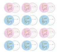 virkwuy 24 pezzi di decorazione per feste di genere Unveiling Party Pin, Gender Unveiling Party Brooch, Gender Disclosure Badge, adatto per feste di rivelazione di genere, baby shower