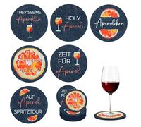 virkwuy 6 Pezzi Sottobicchieri Regalo Arancioni, Divertenti Sottobicchieri con Frasi, Sottobicchiere in Feltro, Sottobicchiere Creativi per la Protezione del Piano del Tavolo, Adatti per Il Soggiorno