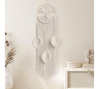 virkwuy Acchiappasogni Boho da Appendere, Acchiappasogni Beige Macramè, Acchiappasognis con Albero Della Vita, Albero Della Vita Rete dei sogni Utilizzato per Filtrare Gli Incubi e Portare Fortuna