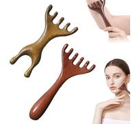 virkwuy Gua Sha Pettine Legno, Massaggiatore Cuoio Capelluto Pettine Legno, per Massaggio Meridiano della Testa, Adatto Agli Anziani, ai Parenti e Agli Amici per Fare dei Regali