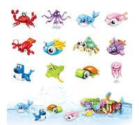 virkwuy Marca Blocchi da Costruzione con Animali Marini per Bambini, Animali Marini Blocchi Costruzione Giocattoli Bambini, Animali Blocchi Costruzione Giocattolo 12 in 1 Blocco