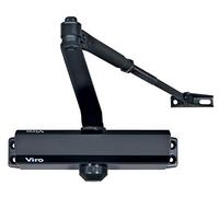 Viro | Chiudiporta, Braccio in Acciaio con Lunghezza Regolabile, Multiforza, Colore Nero, Per Porte max. Largh. 110 cm Peso 85 kg