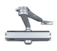 Viro | Chiudiporta Automatico, Braccio in Acciaio con Lunghezza e Arresto Regolabile, Multiforza, Colore Grigio, Per Porte max. Largh. 110 cm Peso 85 kg