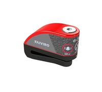 Viro | E-Stop Bloccadisco Moto con Allarme, Asta 6mm, Colore Rosso Nero, Lucchetto Moto Antifurto per Scooter e Moto