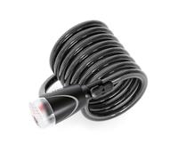 Viro - Ibiza, Lucchetto per Bici con LED notturno, 12mm x 180cm, Nero | con Cavi Intrecciati in Acciaio