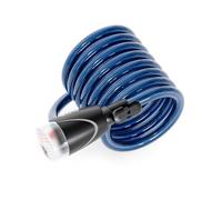 Viro | Ibiza, Lucchetto per Bici con LED notturno, con Cavi Intrecciati in Acciaio, 12mm x 180cm, Blu