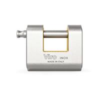 Viro | Panzer, Lucchetto Antiscasso, Resistente alla Corrosione, Corazze in Acciaio INOX, Base da 86 mm, con Asta Anti-Strappo e Antitaglio