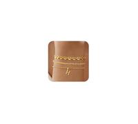 VIROMY Bracciali d'Oro per Le Donne Bracciale a Strati con Iniziali Placcate in Oro H 14k Bracciale Minimalista a Corde Intrecciate con Perline a Cuore Regali per Lei