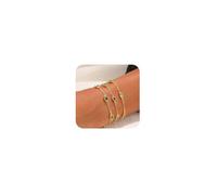 VIROMY Bracciali d'Oro per le Donne Placcati in Oro 14k Delicati Bracciali Multistrato con Zirconia Cubica Impilata Regali di Gioielli Cubani a Serpente per le Donne(style1)