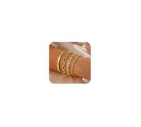 VIROMY Bracciali d'Oro per le Donne Placcati in Oro 14k Delicati Bracciali Multistrato con Zirconia Cubica Impilata Regali di Gioielli Cubani a Serpente per le Donne(style5)