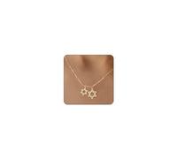VIROMY Collana con croce in oro da donna, alla moda, placcata in oro 14 carati/argento, collana con croce in zirconia cubica, per donne, uomini, ragazzi, gioielli, regali, collana girocollo con doppia