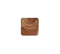 VIROMY Collana Donna Collana Acciaio Inossidabile Collana Placcato Oro 14K Impilabile Collana Girocollo Set Catena a serpente delicata regolabile Catena a scatola Figaro