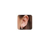 Viromy Orecchini Donna Oro Placcati in Oro 14k Mini Cubic Zirconia Orecchini a Cerchio Huggie Giugno Pietra di Compleanno Orecchino a Cerchio D'oro