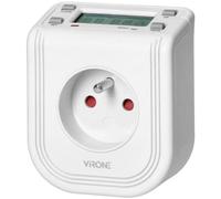 VIRONE DT-4 Timer Digitale Programmabile con Display LCD 230 VAC 3680W 16 Programmi Simulatore di Presenza Versione Francese