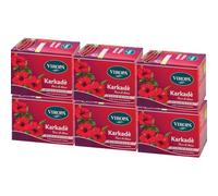 VIROPA Karkadè BIO - Infuso Biologico ai Fiori di Karkadè - 6 Confezioni da 15 Filtri - Tisana Fruttata e Rinfrescante - Gluten Free, Senza Caffeina - Made in Alto Adige
