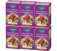 VIROPA Lampone di Bosco BIO - Tisana ai Frutti con Vitamine C, D, E e Gruppo B - 6 Confezioni da 15 Filtri - Gusto Intenso e Naturale - Infuso Biologico e Senza Glutine - Prodotto in Italia