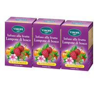 VIROPA Lampone di Bosco BIO - Tisana Fruttata alle 10 Vitamine - 3 Confezioni da 15 Filtri - Infuso Naturale con Frutti di Bosco - Senza Caffeina, Biologica e Gluten Free - Made in Alto Adige
