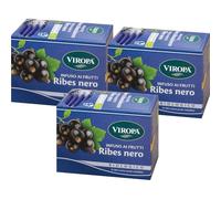 VIROPA Ribes Nero BIO - Infuso Biologico ai Frutti - 3 Confezioni da 15 Filtri - Tisana Senza Caffeina con Ibisco, Mela e Rosa Canina - Gusto Fruttato e Fresco - Gluten Free - Prodotto in Italia