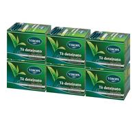 VIROPA Tè Deteinato Premium Bio - Tè Nero Deteinato (Teina ≤ 0,10%) - 6 Confezioni da 15 Filtri - Miscela Selezionata dal Gusto Aromatico - Gluten Free - Vegan - Confezionato a Bressanone (Alto Adige)