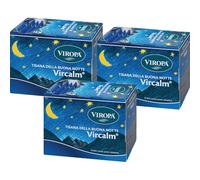VIROPA VirCalm, 3 Confezioni - Tisana con Miscela di Erbe Selezionate, Per Tutte le Età, Favorisce il Sonno ed il Rilassamento - 15 Filtri Senza Punti Metallici