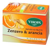 VIROPA Zenzero e Arancia Bio Infuso alla Frutta, 15 Bustine, Tisana Biologica con Zenzero, Scorze d’Arancia e Aroma Naturale, Senza Glutine