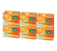 VIROPA Zenzero e Arancia Bio Infuso alla Frutta, 6 Confezioni da 15 Bustine, Totale 90 Filtri, Tisana Biologica con Zenzero e Scorze d’Arancia, Senza Glutine