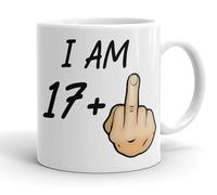 VIROSA Divertente tazza per 18° compleanno - "I Am 17+1" - regalo per uomini e donne che girano da 510 - 325 ml - regalo scherzoso per amici, familiari, mamma, papà - compleanno, ufficio, Babbo Natale