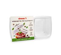 VIROSAC 112759 Vaschette Microonde e Freezer, Plastica, Trasparente, 18x35x10 cm, 4 unità