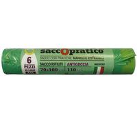 Virosac 133075 Conf. 24 rotoli da 6 sacchi rifiuti verdi 70x100 cm