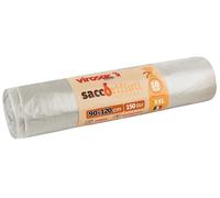 Virosac 133259 Conf. 20 rotoli da 10 sacchi rifiuti neutri 90x120 cm