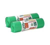 VIROSAC - Antispigolo - sacchetti robusti, verde, 85x110cm, XXL, 10 pezzi | Resistenti, Ideali Per Giardinaggio E Calcinacci, Con Laccio Di Chiusura Integrato