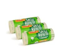 Virosac - Proxsac Bio - Sacchetti Per Rifiuti Biodegradabili 45x60 Con Bretelle, 15pz per rotolo, kit da 3 rotoli