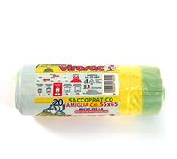 VIROSAC Rotolo 20 Sacchi Immondizie Gialli, Cm 55 X 65, Nylon, Multicolore