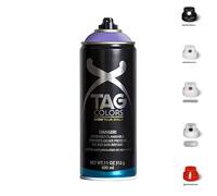VIRSUS 1 Bomboletta Spray Vernice Acrilica per GRAFFITI Viola A050 da 400ml + 5 testine per tratti precisi e spessi, finitura opaca coprente, per street artists murales (THANOS VIOLET)