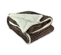 VIRSUS 1 Coperta Doppia Flanella morbida, Pile Sherpa, misura 150x200 cm coperta doppio strato, Plaid per letto matrimoniale divano Vari Colori (Marrone)