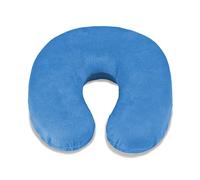 VIRSUS 1 Cuscino per il collo da viaggio in memory foam ortopedico, ideale per la cervicale, comodo e morbido relax in auto treno aereo Vari Colori (Azzurro)