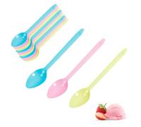 Virsus 1 Kg di Cucchiai Granita Colorati, lunghezza 14 cm, Biodegradabile e compostabile, cucchiai bio per dessert, dolci, yogurt, pappe, gelateria, colori misti Giallo, Lilla e Celeste