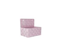 VIRSUS 1 Portaoggetti in Tessuto, Trama intrecciata a 1 Piano, misura 25x15x22 cm, Tasche portatutto, occhielli per sostegno a parete, mensola per accessori bagno Vari Colori (rosa shabby) - 1629C