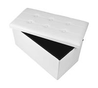 VIRSUS 1 Pouf Cassapanca Poggiapiedi con seduta imbottita, dimensioni 80x40x40 contenitore grande, Panca Sgabello arredo casa in similpelle Vari Colori (Bianco)