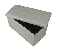 VIRSUS 1 Pouf Cassapanca Poggiapiedi con seduta imbottita, dimensioni 80x40x40 contenitore grande, Panca Sgabello arredo casa in similpelle Vari Colori (Grigio)