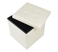 VIRSUS 1 Pouf Cubo Poggiapiedi con seduta imbottita, dimensioni 40x40x40 contenitore con capienza 40 Litri, Sgabello arredo casa in similpelle Vari colori (Beige)