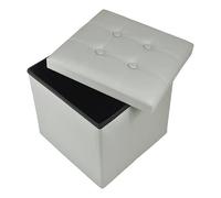 VIRSUS 1 Pouf Cubo Poggiapiedi con seduta imbottita, dimensioni 40x40x40 contenitore con capienza 40 Litri, Sgabello arredo casa in similpelle Vari colori (Grigio)