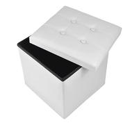 VIRSUS 1 Pouf Cubo Poggiapiedi con seduta imbottita, dimensioni 40x40x40 contenitore con capienza 40 Litri, Sgabello arredo casa in similpelle Vari colori (Bianco)