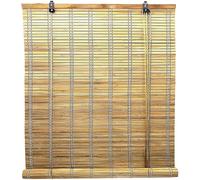 Virsus 1 Tapparella a rullo Avvolgibile 6201, Tenda da sole in bamboo naturale colore Legno chiaro, arrotolamento carrucola per porte finestre Interni ed Esterni Varie Dimensioni (120x250 cm)