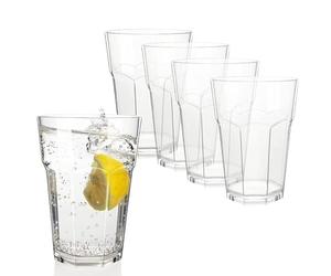 VIRSUS 10 Bicchieri Trasparenti 2763, capacità 400 cc, Tumblers Infrangibili e Riutilizzabili, impilabile, lavabili in lavastoviglie, Riciclabili, Unglassy, per cocktail (Bicchieri da Mojito)