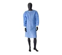 Virsus 10 Camici chirurgici Monouso 6002 colore blu in TNT 40gr polsini in maglia, camice NON sterile, Dispositivo Medico CLASSE I, chiusura al collo per ospedali, strutture mediche, Varie Taglie (M)