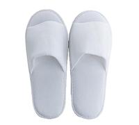 VIRSUS 10 Paia Pantofole monouso APERTE in spugna di COTONE colore Bianco, imbustate a coppia in Confezione 100% CARTA, suola in EVA Antiscivolo da 5 mm, taglia Unica, per Hotel, Spa