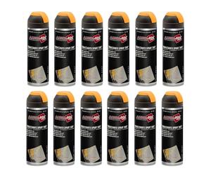 VIRSUS 12 Bombolette Vernice spray Tracciante Maker da 500ml con valvola a 360°, Uso Professionale e Domestico, per Asfalti, Muri e Legno, Essiccazione Rapida (arancio fluorescente)